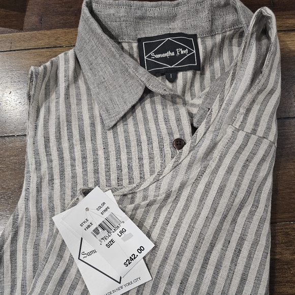 NWT Samantha pleet Striped Sleeveless Top AND SHORT size L - Picture 7 of 11